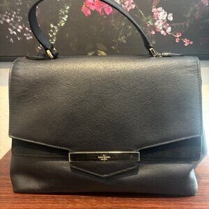 Kate Spade Pebbled Leather and Suede Flap Satchel - Carmel Court Kaela